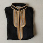 G-دقلة بشت عصري أسود- Black modern Deghlah Bisht